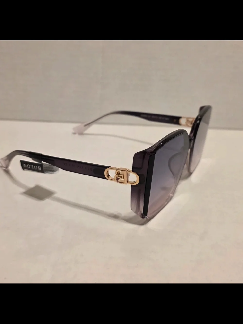 Women’s BOLON Gradient Purple Square Sunglasses. NEW